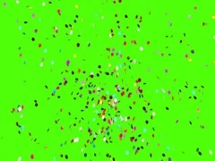 Confetti Explodes on a Green and Black Backgrounds