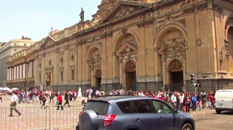 0809 Cathedral at Santiago, Chile Stock Footage 34133633