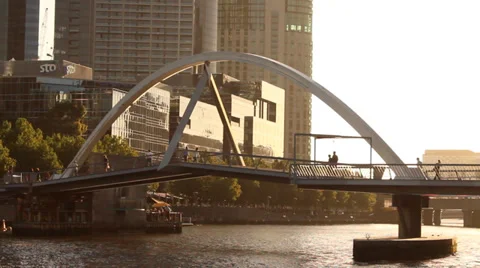 081 CITY RIVER BRIDGE Stock Footage 34194344