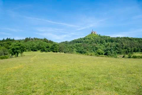 An  image  of  the  Castle  Hohenzollern  in  south  Germany xkwx hohenzollern,  castle,  swabian,  architecture,  germany,  burg,  europe,  building,  destination,  attraction,  fortress,  travel,  european,  famous,  beautiful,  sky,  tourism,  culture,  history,  landmark,  tourist,  sight,  blue,  green,  summer,  outdoor,  nobody,  romantic,  ancient,  historic