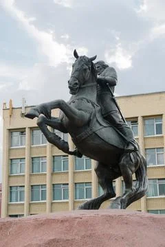 08.21.2021, Russia, Ryazan. Monument to the Ryazan governor Yevpatiy Kolovrat Stock Photos