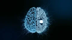 Artificial intelligence (AI) brain animation, data mining, deep learning modern