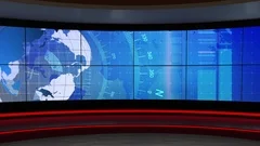 News 302 TV Studio Set-Virtual Green Screen Background Loop