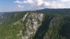 Aerial view Banjska stena on Drina river, Serbia