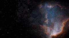 Space journey in starfield past stars and nebula 4K