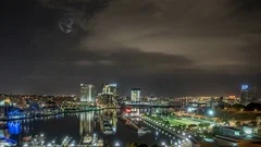 Night Chesapeake Bay Thunderstorm From Baltimore Timelapse - Part Two
