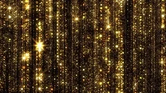 Gold Particles Glitter Glamour Rain 4K Christmas