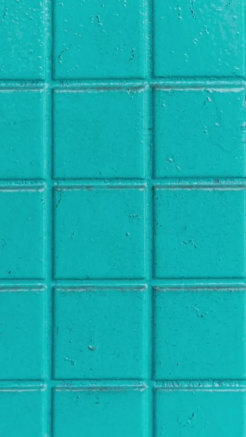 083_Turquoise mosaic wall tile pattern.mp4 Stock Footage 347072383