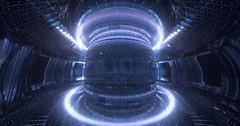 Fusion reactor.Plasma.Tokamak.Reaction chamber.Fusion power.Seamless loop 4k UHD