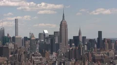 New York City, New York circa-2017, Aerial shot of Manhattan buildings in New
