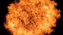 Fireball explosion towards camera