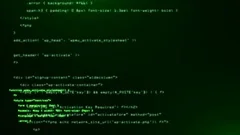 Programming code running down in terminal