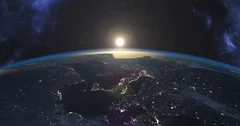 Beautiful footage of sunset over Earth