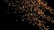 Golden Confetti Party Popper Explosions on a Green and Black Backgrounds