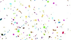 Confetti Party Popper Explosions on a Green Background