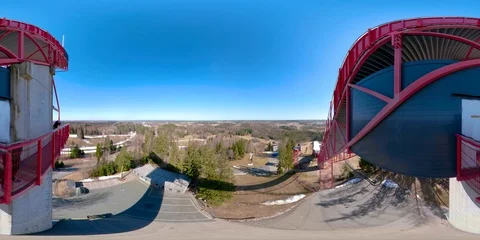 086 4K 360 VR immersive video of Ref roof and railings on the slide in Tehvan Stock Footage 90990888