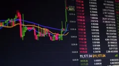 Broker Trading Bitcoin Cryptocurrency On Exchange With Price Evolution