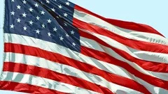American flag waving close up in slow motion 1080 HD