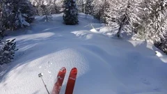 POV GoPro Backcountry Powder Skiing in the Austrian Alps