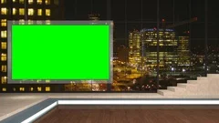 104 HD News Talkshow TV Virtual Studio Green Screen Background night city mon