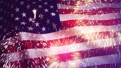 USA Flag July 4 Fireworks