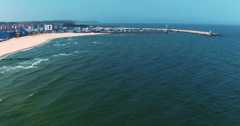 0884 The drone flies over the Baltic Sea. Stock Footage 112110298