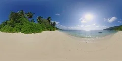 360 VR landscape – 8K deserted sandy beach tropical island lagoon