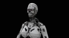 robot, revolves around the axis,loop,animation,transparent background
