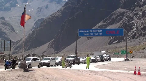 0899 Border Chile Argentina Stock Footage 33664083
