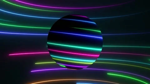 09 - Neon - abstract motion sphere Stock Footage 222938090