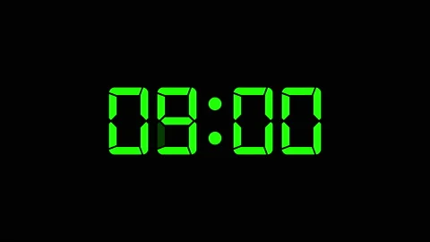 09:00 - digital animation concept. Video stock 222131342