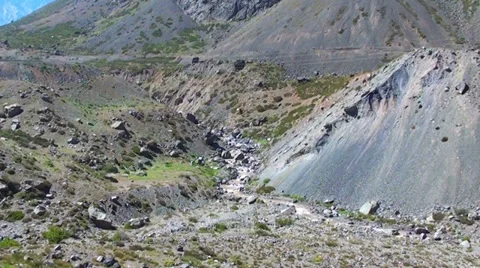 0904 Small mountain river  Stock Footage 33665957