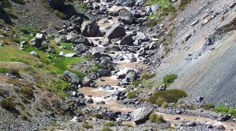 0905 Small mountain river  Stock Footage 33661501