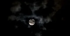 4k Real Time Full Moon In The Cloudy Sky