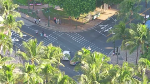 09/10/2024.Time lapse video of view of an intersection in Honolulu in 4k Stock Footage 285603177