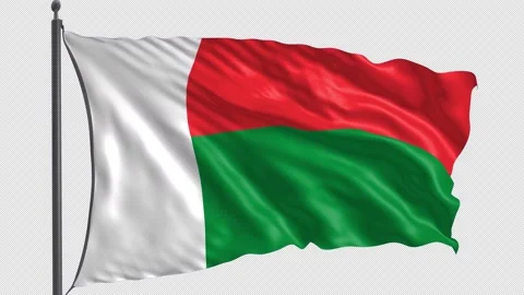 092 Flag of Madagascar with Alpha channel 3D Rendering 092 Stock Footage 159237098