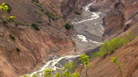 0921 Small mountain river, Los Andes, Chile Stock Footage 33667477