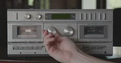 Playing Compact Cassette Tape on Vintage Silver Stereo System