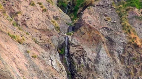 0924 Small mountain water fall, Los Andes, Chile Stock Footage 33662986