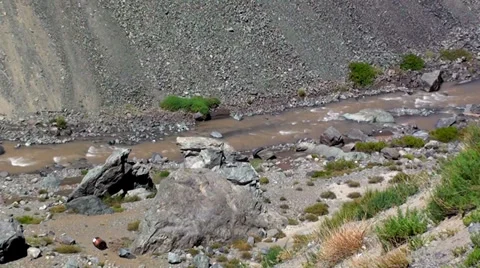 0926 Small mountain river, Los Andes, Chile Video stock 33661280