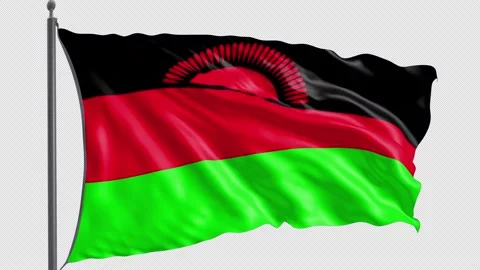 093 Flag of Malawi with Alpha channel 3D Rendering 093 Stock Footage 159238081
