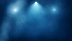 Blue Stage Lights and Smoke VJ Loop Motion Background
