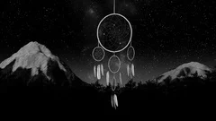 dreamcatcher on a night sky 3d illustration render
