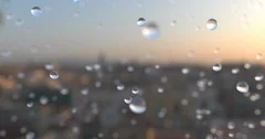 Rain drops in slow motion. Seamless loop. Alpha included.