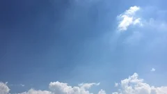 White clouds disappear in the hot sun on blue sky. Loop features time lapse moti