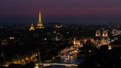 Aerial France Paris Eiffel Tower August 2018 Night 90mm Zoom 4K Inspire 2 Prores