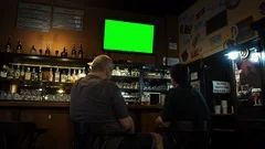 Two Men Watching TV Sports Pub Bar