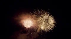 Impressive Fireworks Explosion at dark Sky in 6k