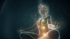 Protection Meditation of a Woman Activating Chakras Charging a White Sphere (4K)