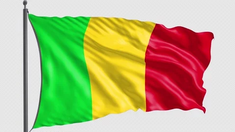 096 Flag of Mali with Alpha channel 3D Rendering 096 Stock Footage 159238015